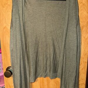 Lightweight Green Open Front Cardigan